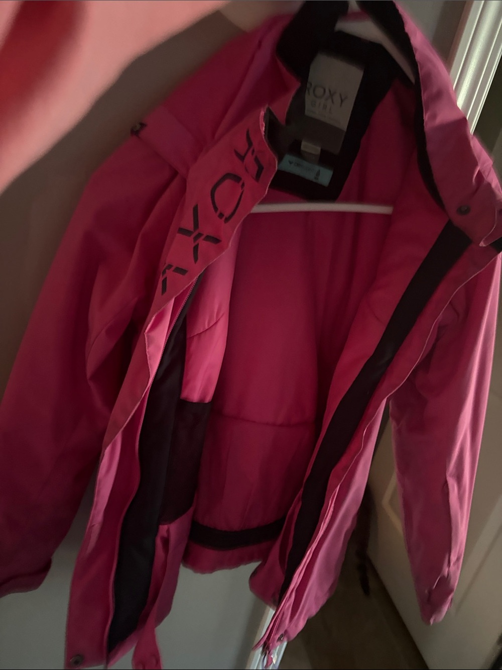 Roxy Girls' Bright Pink Raincoat Jacket